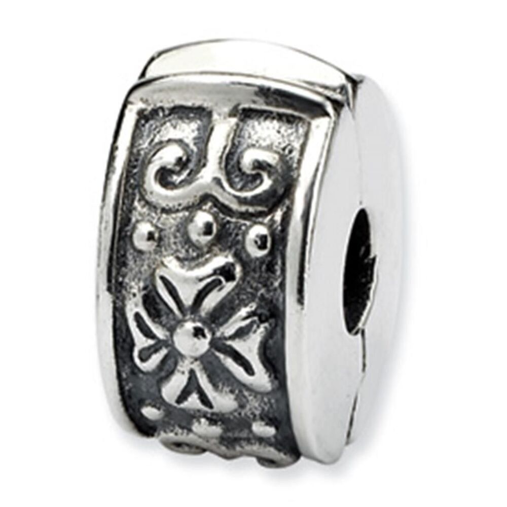 925 Sterling Silver Reflections Hinged Floral Clip Bead